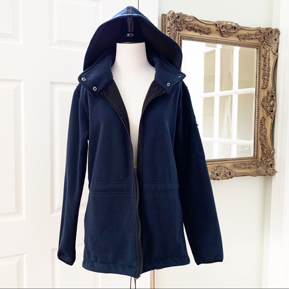 Elements Athleisure Jackets & Blazers - Navy Fleece Hooded Jacket Women’s Size L